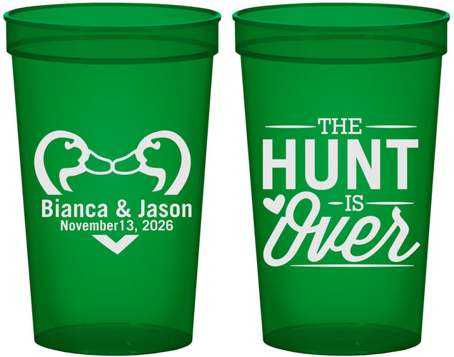 Custom Wedding 22 oz Translucent Cups - The Hunt Is Over Duck | 227
