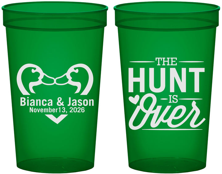 Custom Wedding 22 oz Translucent Cups - The Hunt Is Over Duck | 227