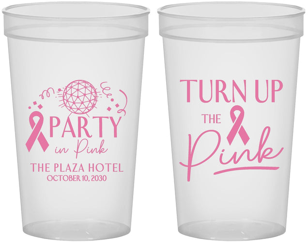 Custom Awareness 22 oz Translucent Cups - Party In Pink | 230002