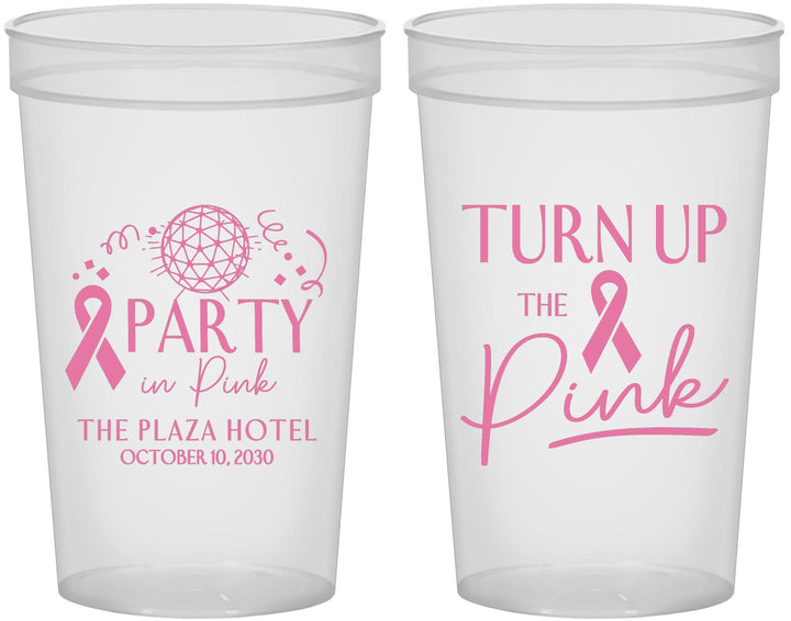 Custom Awareness 22 oz Translucent Cups - Party In Pink | 230002