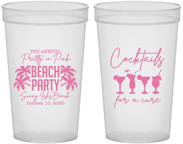 Custom Awareness 22 oz Translucent Cups - Beach Party | 230007