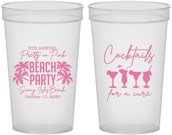Custom Awareness 22 oz Translucent Cups - Beach Party | 230007