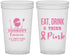 Custom Awareness 22 oz Translucent Cups - Eat Drink Think Pink | 230009