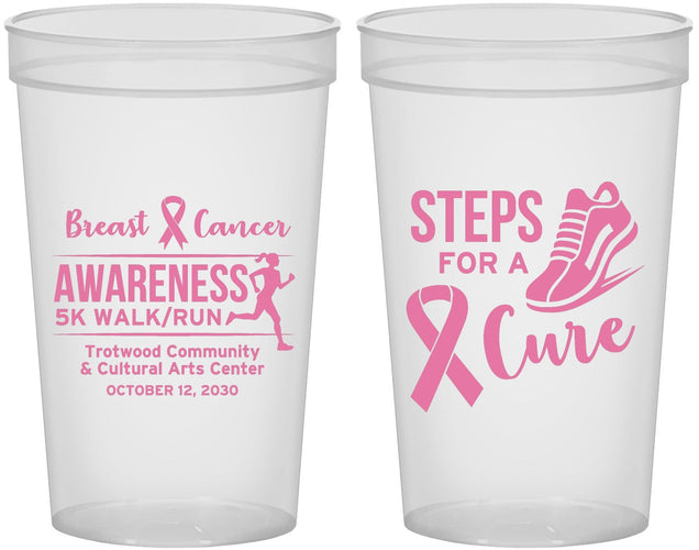 Custom Awareness 22 oz Translucent Cups - Steps For A Cure | 230014