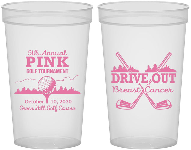 Custom Awareness 22 oz Translucent Cups - Gold Drive Out | 230017