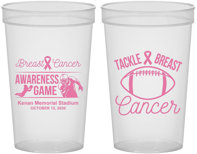 Custom Awareness 22 oz Translucent Cups - Football Tackle | 230019