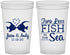 Custom Wedding 22 oz Translucent Cups - Two Less Fish In The Sea | 231