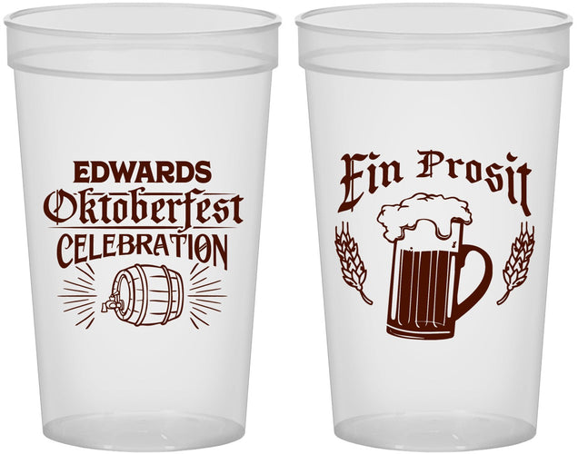 Custom Oktoberfest 22 oz Translucent Cups - Ein Prosit | 240002
