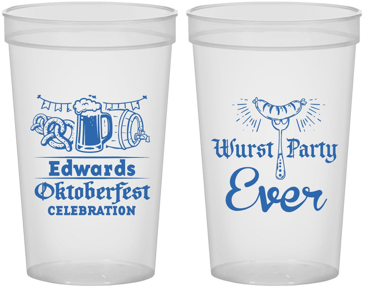 Custom Oktoberfest 22 oz Translucent Cups - Wurst Party Ever | 240008
