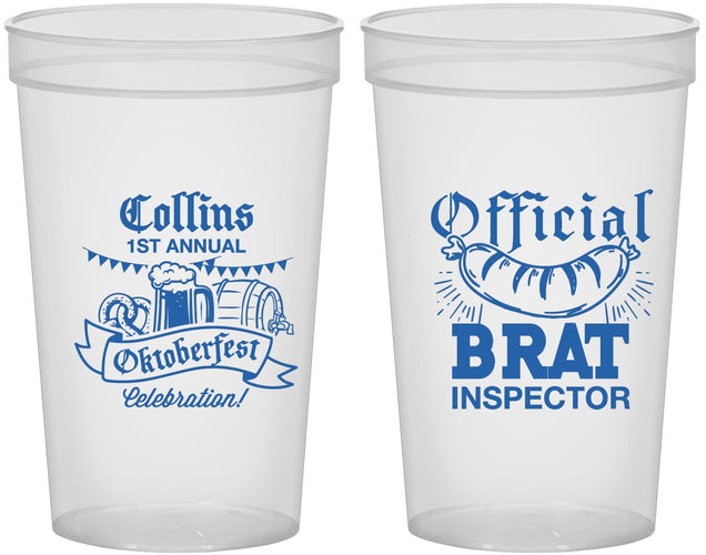 Custom Oktoberfest 22 oz Translucent Cups - Brat Inspector | 240011