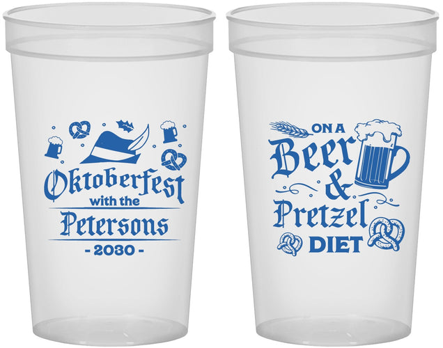 Custom Oktoberfest 22 oz Translucent Cups - Pretzel | 240012