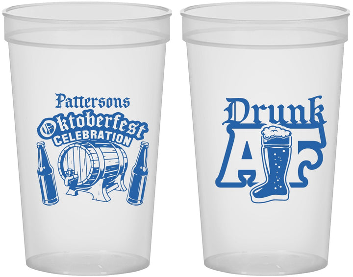 Custom Oktoberfest 22 oz Translucent Cups - Drunk Af | 240016
