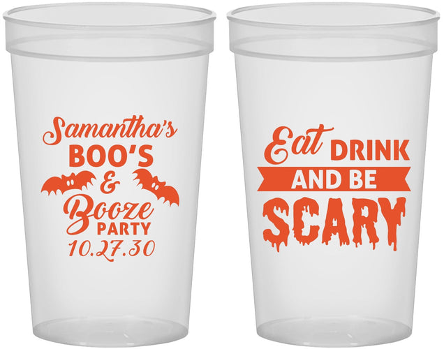 Custom Halloween 22 oz Translucent Cups - Boo Booze Scary | 250000
