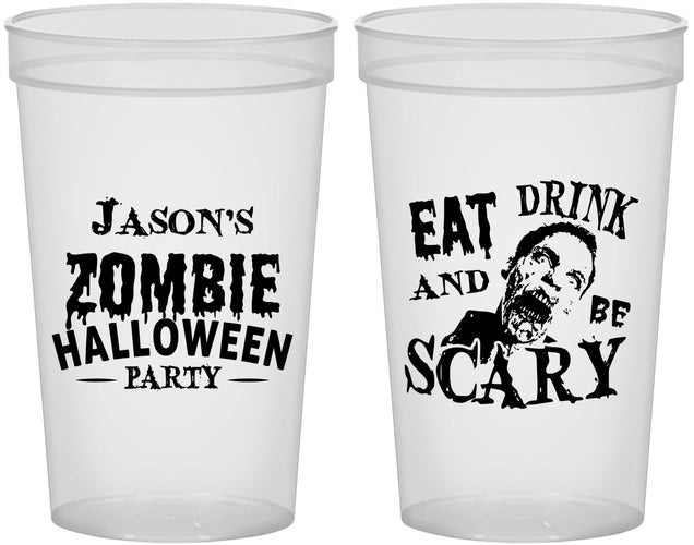 Custom Halloween 22 oz Translucent Cups - Eat Drink Be Scary | 250003