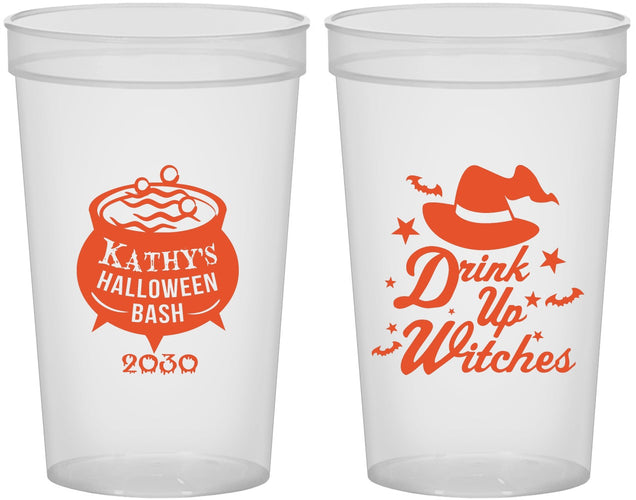 Custom Halloween 22 oz Translucent Cups - Drink Up Witches | 250004