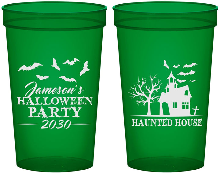Custom Halloween 22 oz Translucent Cups - Haunted House | 250006