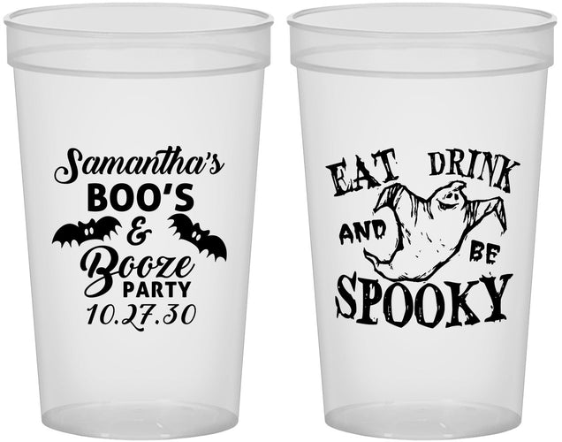Custom Halloween 22 oz Translucent Cups - Ghost Spooky Boo | 250007