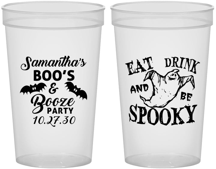 Custom Halloween 22 oz Translucent Cups - Ghost Spooky Boo | 250007