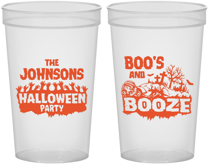 Custom Halloween 22 oz Translucent Cups - Boos And Booze | 250012