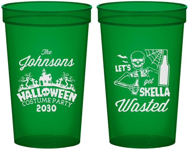 Custom Halloween 22 oz Translucent Cups - Skellawasted Skeleton | 250014