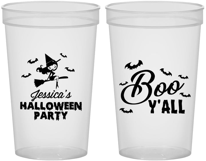 Custom Halloween 22 oz Translucent Cups - Witch Boo | 250015