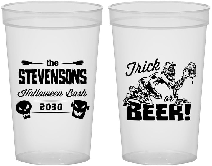Custom Halloween 22 oz Translucent Cups - Trick Or Beer | 250021