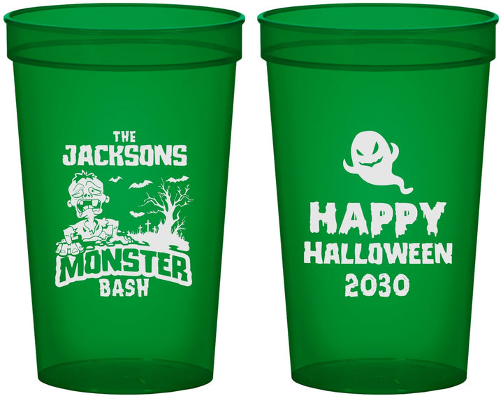 Custom Halloween 22 oz Translucent Cups - Ghost Monster | 250022