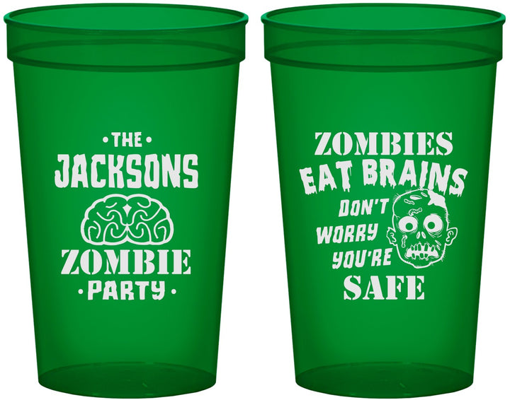 Custom Halloween 22 oz Translucent Cups - Zombie Brain | 250026