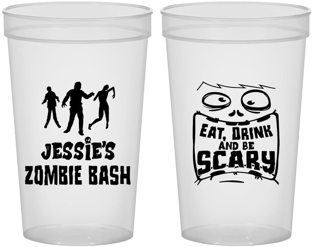 Custom Halloween 22 oz Translucent Cups - Eat Drink Be Scary | 250029