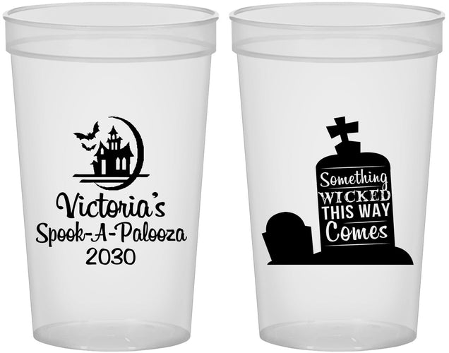 Custom Halloween 22 oz Translucent Cups - Haunted House | 250031
