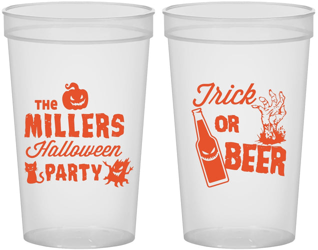 Custom Halloween 22 oz Translucent Cups - Trick Or Beer | 250032