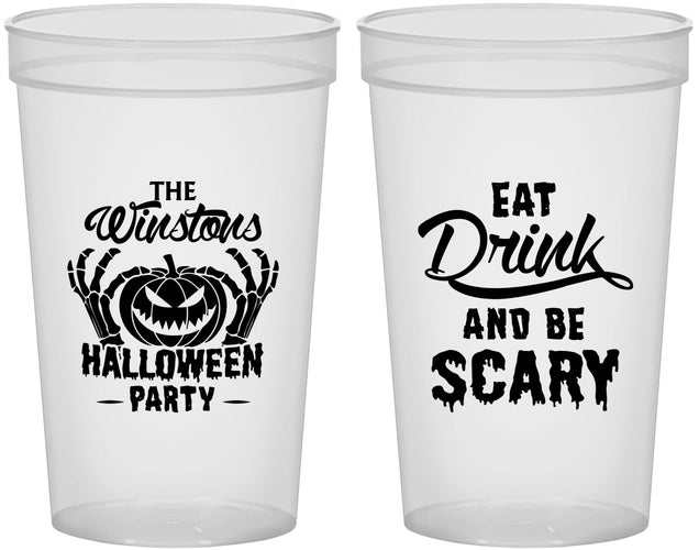 Custom Halloween 22 oz Translucent Cups - Eat Drink Be Scary | 250033