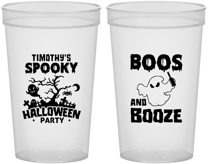 Custom Halloween 22 oz Translucent Cups - Boos And Booze | 250041