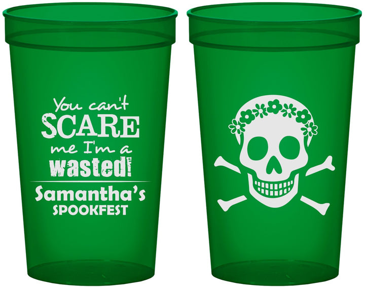 Custom Halloween 22 oz Translucent Cups - Sugar Skull | 250050