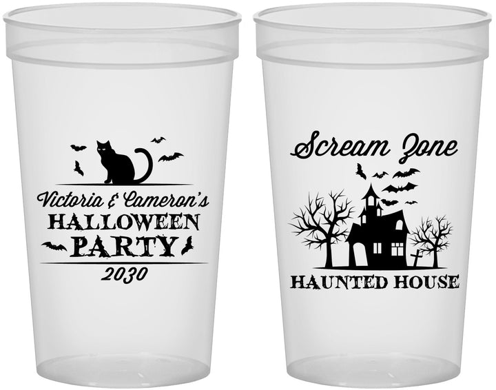 Custom Halloween 22 oz Translucent Cups - Haunted House | 250071