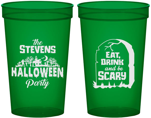 Custom Halloween 22 oz Translucent Cups - Eat Drink Be Scary | 250074