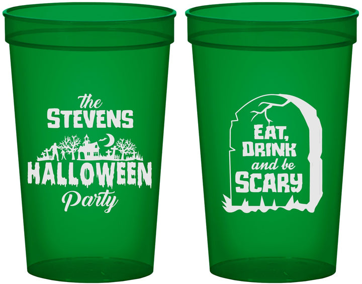 Custom Halloween 22 oz Translucent Cups - Eat Drink Be Scary | 250074