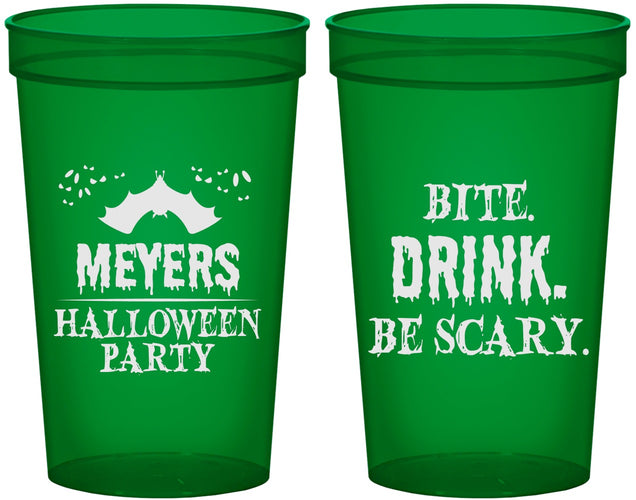 Custom Halloween 22 oz Translucent Cups - Bite Drink Be Scary | 250082