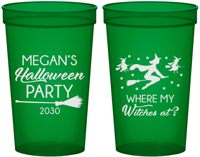 Custom Halloween 22 oz Translucent Cups - Where My Witches At | 250086