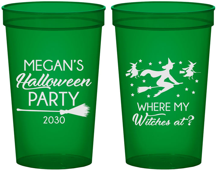 Custom Halloween 22 oz Translucent Cups - Where My Witches At | 250086