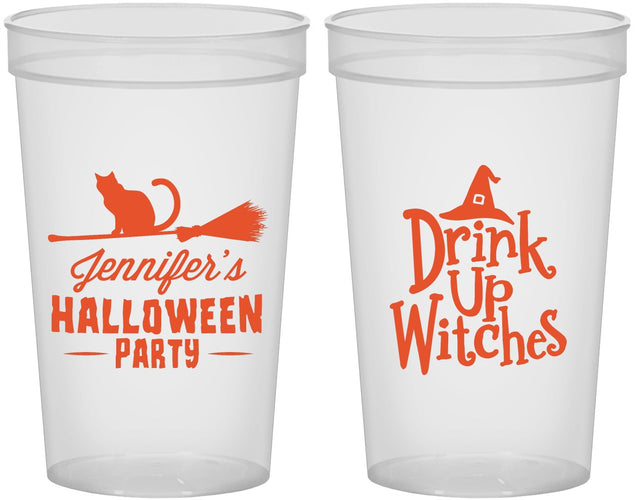 Custom Halloween 22 oz Translucent Cups - Drink Up Witches | 250096
