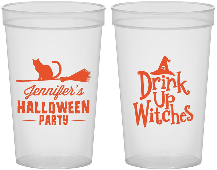 Custom Halloween 22 oz Translucent Cups - Drink Up Witches | 250096