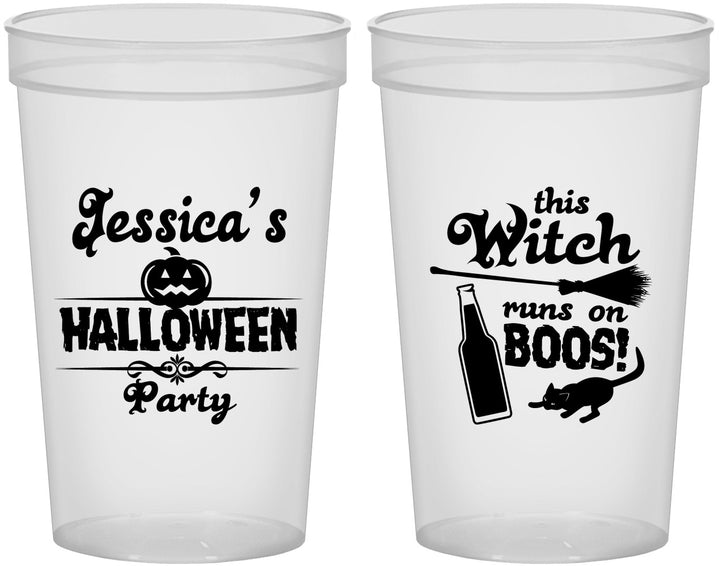 Custom Halloween 22 oz Translucent Cups - Witch Boos | 250097