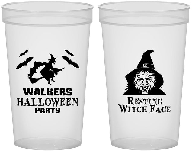 Custom Halloween 22 oz Translucent Cups - Resting Witch Face | 250099