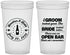 Custom Wedding 22 oz Translucent Cups - Groom Bride Open Bar | 253