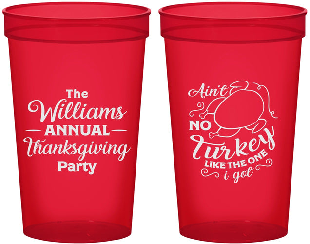 Custom Thanksgiving 22 oz Translucent Cups - Turkey | 260005