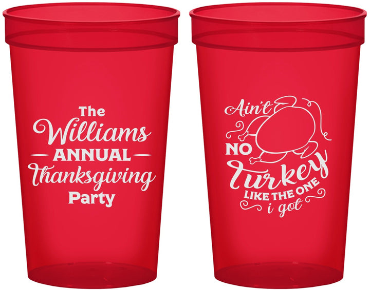 Custom Thanksgiving 22 oz Translucent Cups - Turkey | 260005