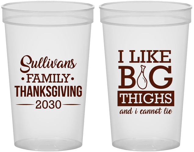 Custom Thanksgiving 22 oz Translucent Cups - Big Thighs | 260011