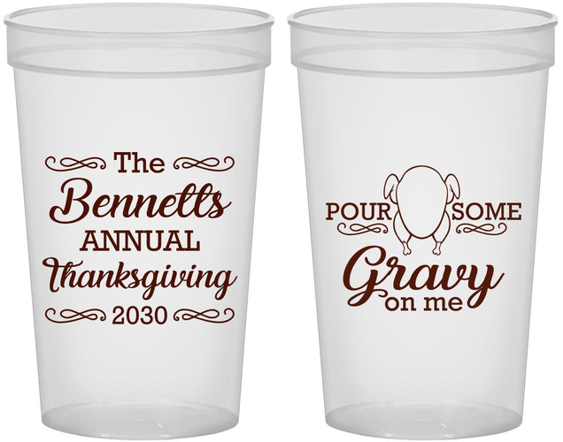 Custom Thanksgiving 22 oz Translucent Cups - Turkey Gravy | 260015