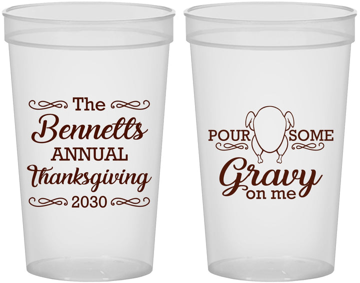 Custom Thanksgiving 22 oz Translucent Cups - Turkey Gravy | 260015